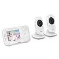 VTech VM3252-2 Digital Video Baby Monitor with 2.8" LCD 2 Cameras and Automatic Night Vision, 1 Count, White