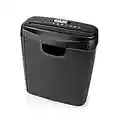 Ex-Pro 6 Sheet Paper Shredder, DIN P-2 Strip Cut, with 10L Waste Bin, for A4 Credit Card Home Office Use, 190W