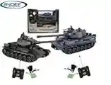 s-idee® 01919 99824 Lot de 2 chars de combat 1:28 German Tiger T-34 avec système de combat infrarouge intégré 2,4 GHz RC R/C