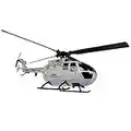 Muross RC Helicopter Toy 4 Channels RC Aircraft with 6-Axis Gyro 2.4Ghz RC Airplane Toy with LED Headlight USB Rechargeable RC Aircraft Toy Single Propeller Helicopter Toy for Kids(grey)