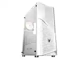 Oversteel Kyanite - Boîtier PC de jeu compatible avec les cartes ATX, Micro ATX et ITX, 4 ventilateurs 120mm A-RGB inclus, façade en maille, filtres anti-poussière, verre latéral trempé, Blanche