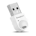 Adattatore Bluetooth PC, USB Bluetooth 5.1 Dongle EDR Bluetooth Stick per PC, desktop, laptop compatibile con Windows 11/10/7, Bianco