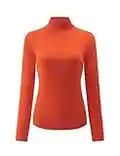 KLOTHO Velma Costume Adult Turtleneck Women Tops Casual Long Sleeve Shirts Orange Trendy Halloween Cosplay Clothing X-Large