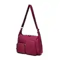 Efanliu Borsa da Viaggio Donna Grande Borse a Tracolla Scuola Postino Tasche Impermeabile Nylon Spalla Sportiva Tasca (Vino Rosso)