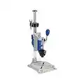 Dremel Drill Press Rotary Tool Workstation Stand with Wrench- 220-01- Mini Portable Press- Holder- 2 Inch Depth- Ideal for Drilling Perpendicular and Angled Holes- Table Top , Silver