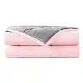 Joyching Twin XL Size Weighted Blanket for Adults, Reversible Cooling Soft Heavy Comforter 60"x80" 12 lbs with Premium Glass Beads (Dark Grey/Pink)
