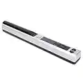 ASHATA Scanner de Documents Portable, Scanner de Poche Portable 300 600 900 DPI A4 Scanner de Documents Portable, pour Entreprise, Photo, Image, Reçus, Livres, Format JPG PDF(Argent Noir)