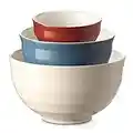 DOWAN Ceramic 4.25/2/0.5 Qt Mixing Bowls for Kitchen, Nesting Large Mixing Bowl Set for Space Saving Storage, Great for Cooking, Baking, Prepping
