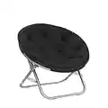 Urban Shop Faux Fur Saucer Chair, One Size, Black