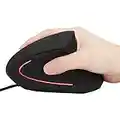 Wired Ergonomic Mouse, 3200dpi Optical Vertical Gaming Mouse, 6D Ergonomic Adjustable Optical Vertical Gaming Mouse with LED Suitable for PC Laptop(Black)