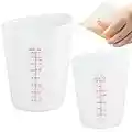 CHENEVER 2 Stück Messbecher aus Silikon, 250ml/500ml Epoxidharz Mischbecher mit Skala Clear, Silicone Measuring Cups für Gießformen, Diy Handmade, Basteln, Küche