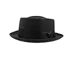 Nicky Bigs Novelties Adult Pork Pie Porkpie Top Hat Felt Casual Boater Gangster Cap Costume Accessory (Black)