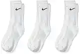 NIKE U NK Everyday Ltwt Crew 3Pr Socks, Hombre, White/Black, M