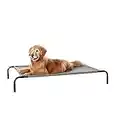 Amazon Basics Cooling Elevated Dog Bed with Metal Frame, Large, 51 x 31 x 8 Inch, Grey