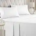 Full Size Sheet Set - Breathable & Cooling Sheets - Hotel Luxury Bed Sheets - Extra Soft - Deep Pockets - Easy Fit - 4 Piece Set - Wrinkle Free - Comfy - White Bed Sheets - Fulls Sheets – 4 PC