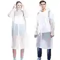 Gerhannery 2 Pezzi Poncho Antipioggia, Riutilizzabili Mantella Antipioggia, Poncho Portatile Eva, Impermeabile Poncho Per Uomo E Donna Di Emergenza Per Escursionismo Viaggi Bianco