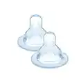 MAM , Tétine pour biberon 6+ mois – Lot de 2 tétines en silicone débit X vitesse ultra-rapide – Tétine plate et ultra-douce pour bébé