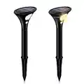 Leolee Lampe Solaire Extérieure,Jardin LED Éclairage Ultra Puissante Etanche IP65 2 Modes Spot Paysage Avec Sécurité Détecteur de Mouvement PIR pour Patio Pathway Pelouse Allée Décor (2 PACK Chaud)