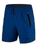 TCA Men's Elite Tech Lightweight Running or Gym Training Shorts with Zip Pockets - Mazarine Blue, M