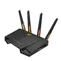 ASUS TUF Gaming AX3000 V2 Dual Band WiFi 6 Router with Mobile Tethering (Replacement of 4G 5G routers)2.5Gbps port, Mobile Game Mode, Free Internet Security, AI Mesh, Gear Accelerator, Adaptive QoS