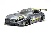 Tamiya, 58639, modellino Mercedes-Benz 1:10 AMG GT3 (TT-02), auto elettrica radiocomandata da assemblare (RC), veicolo sportivo On Road, carrozzeria in policarbonato, non verniciato, 58639