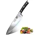 SHAN ZU Couteau de Chef 20cm, Couteau de Cuisine Professionnel en Acier Inoxydable Allemand, Couteau Japonais Tranchant pour Couper la Viande, Légumes et Fruits - Série CLASSIC