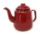 Falcon Housewares 69614 Red Enamel Tea Pot with Handle and Lid