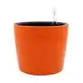 Yardwe Pot de Fleurs Ronde à Arrosage Automatique avec Indicateur d'eau Jardinière en Plastique pour Intérieur ou extérieur (Orange)