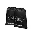 TEABAN Laundry Bag,XL Durable Tear Resistant Dirty Laundry Organizer with Drawstring Laundry bags,Convenient To Place Laundry Basket,Travel Heavy Duty Black Laundry Bags(2pcs|38" x 27")