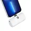 iWALK LinkPod Portable Charger 4800mAh Power Bank PD Fast Charging Small Docking Battery with LED Display Compatible with iPhone 14/14 Pro Max/13/13 Pro Max/12/12 Pro/11/X/8/7/6,White