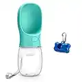 Toozey - Borraccia per Cani, 350 ml, con Dispenser per Sacchetto e moschettone, Senza BPA, Ideale per Viaggi, Escursioni, Blu