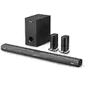 MAJORITY Everest 5.1 Dolby Audio Surround Sound System with Sound Bar | Wireless Subwoofer I 300W Powerful Sound | Home Theatre 3D Audio with Detachable Speakers | HDMI ARC, Bluetooth