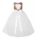 ekidsbridal Heart Cutout Sequin Junior Flower Girl Dress Special Events Party Gown 172seq 3 Rose Gold/White