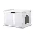 unipaws Maison de Toilette pour Chats, Niche pour Chat, Armoire pour Chat, Maison de Toilettes pour Chat avec Doubles Portes, Assemblage Facile, pour Salon, Entrée, Couloir