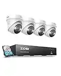 ZOSI 8CH 4K PoE Home Security Camera System Outdoor Indoor,AI Human Detection, 4pcs 8MP UHD 3840×2160p Wired Smart PoE IP Cameras, Color Night Vision, 4K 8CH CCTV NVR with 2TB HDD for 24/7 Recording