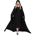 Myir JUN Largo Capa con Capucha Terciopelo, Unisex Adulto Niños Disfraz de Halloween Fiesta Disfraces Vampiro Traje (Negro, XXL)