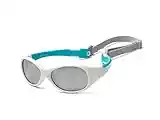 Koolsun Flex White Aqua Lunettes de soleil pour bébé de 0 à 3 ans Protection UV avec bandeau amovible et système optique Clas 1 Cat. 3 bandes flexibles et sans bulles.