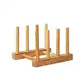 Kunovo Bamboo Dish Rack,Pot lid/Plate/Cutting Board Organizer for Kitchen cabinets,Bottle Drying Holder