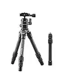 Cullmann - 56814 - Carvao 816TCS Travel tripod made of carbon (max. 70, 5cm extension height, packing size 27cm, load capacity 4kg, weight 445g), black