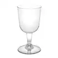 Party Essentials Hard Plastic Two Piece 5.5-Ounce Wine Glasses, 50-Count, Clear