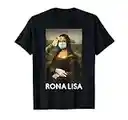 Mona Lisa mit Maske Lustige Parodie Malerei - Quarantäne Kurzarm T-Shirt