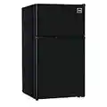 RCA - 2-Door - Compact Refrigerator/Freezer - Reversible Doors - Adjustable Thermostat - 3.2 Cu. Ft. - Black,