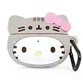 iFace Hello Kitty Pusheen Limited Edition Collaboration Silicone Protective Cover Designed for AirPods Pro [Cute Character Case] [Carabiner Keychain Clip Included] [Wireless Charging Compatible]