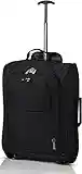 5 Cities 21"/55cm Carry On Lightweight Travel Cabin Approved Trolley Bag with Wheels Suit Case Hand Luggage with 2 Year Warranty