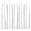 Kedtui Taper Candles 10 inch (H) Dripless, Set of 24 White Unscented and Smokeless Taper Candles Long Burning, Paraffin Wax with Cotton Wicks for Burning 8 Hours Time