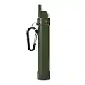 Filtro Acqua Portatile All'aperto 1500L Filtro Acqua Campeggio con Fischio, Bussola, Mini sistema di filtraggio acqua filter per Escursionismo Campeggio Viaggi Army Green