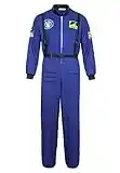 Josamogre Deguisement Astronaute Adulte Homme Costume Halloween Cosplay pour Espace Mission Cosmonaute Bleu L