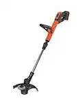 BLACK+DECKER String Grass Trimmer, Cordless 28 cm. 2.0Ah Lithium Ion Battery, Orange, STC1820PC-GB