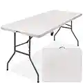 Best Choice Products 6ft Plastic Folding Table, Indoor Outdoor Heavy Duty Portable w/Handle, Lock for Picnic, Party, Camping - White