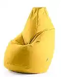 Avalon - Pouf Poltrona Sacco Grande L Jive, Puffo per Sedersi Ergonomico, Pouf a Sacco in Tessuto Antistrappo e Impermeabile, Comoda Poltrona a Sacco Moderna, Made in Italy(80x80x125cm-Giallo Limone)